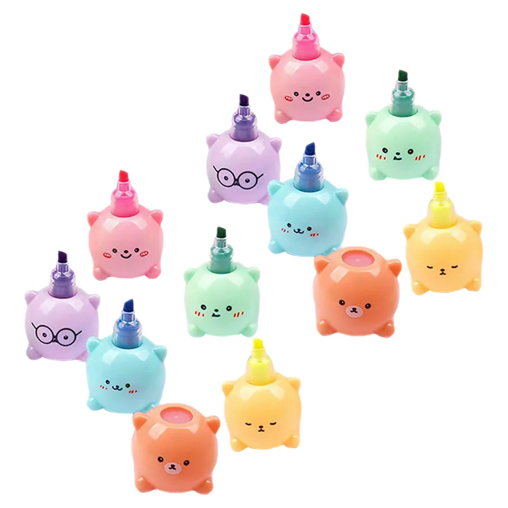 곰 하이라이터 브러시, 학교 액세서리, 모양 하이라이터 모델링, 2 세트