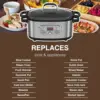 Slow Cooker with Timer, 6.8 Quart Crock Pot, Presets to Sous Vide, Bake, Sauté, Cook Rice& More, Nonstick Dishwasher-Safe Pot, A 4