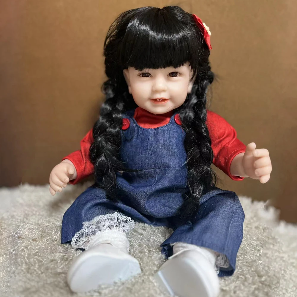 

KEIUMI Soft Silicone Vinyl Smiling Reborn Doll Baby Girl 55 cm Cloth Body Bebe Reborn Dolls Kids Birthday XMAS Gifts