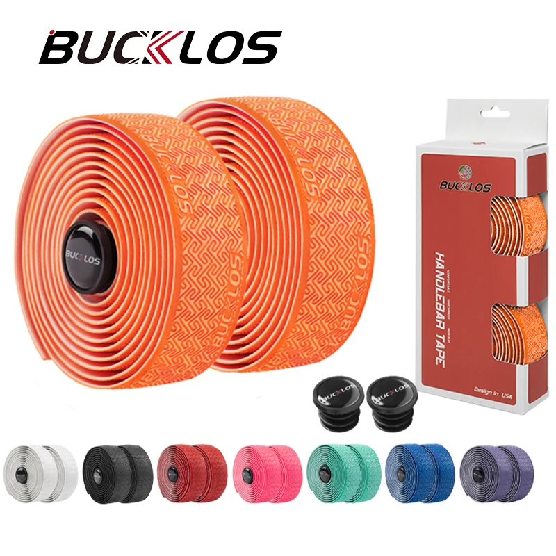 BUCKLOS Road Bike Tapes Shockproof Ultralight Cycling Handle Belt Wraps Winding Breathable Bicycle Handlebar Tape Free Bar Plug