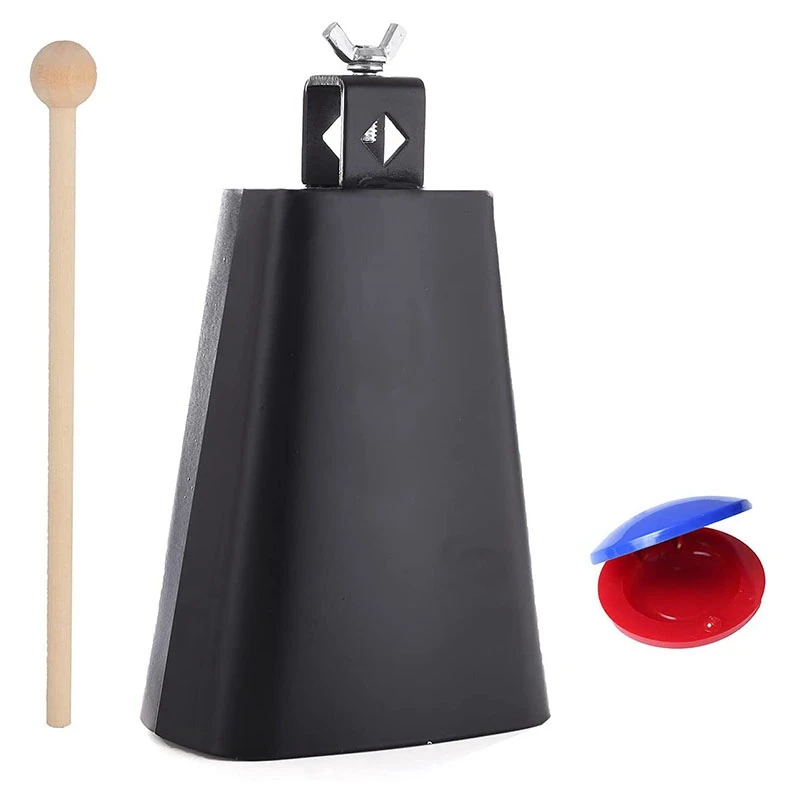 

Cowbell коровьи колокольчики, Коровья Колокольчик для барабана, ручные перкуссионные инструменты Cowbells с ручкой