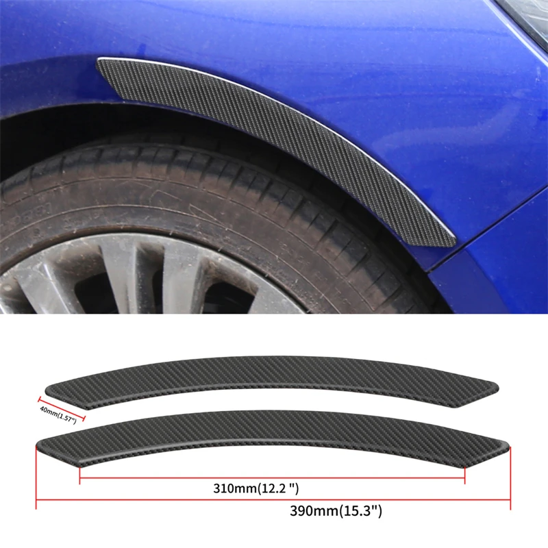 2Pcs15CarbonFiberPatternCarWheelEyebrowArchTrimLipsStrip