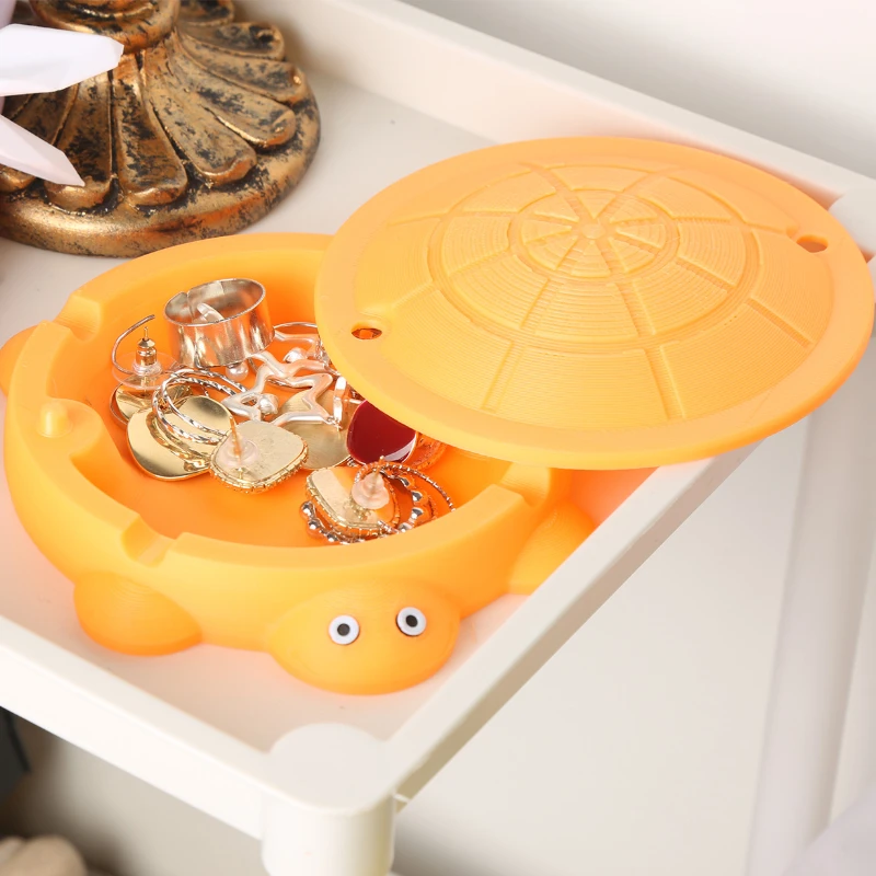 Orange & Green Color Turtle model Home Office Decorations Lid Can Be Opened Plastic Toys for all ages Christmas Halloween Gifts