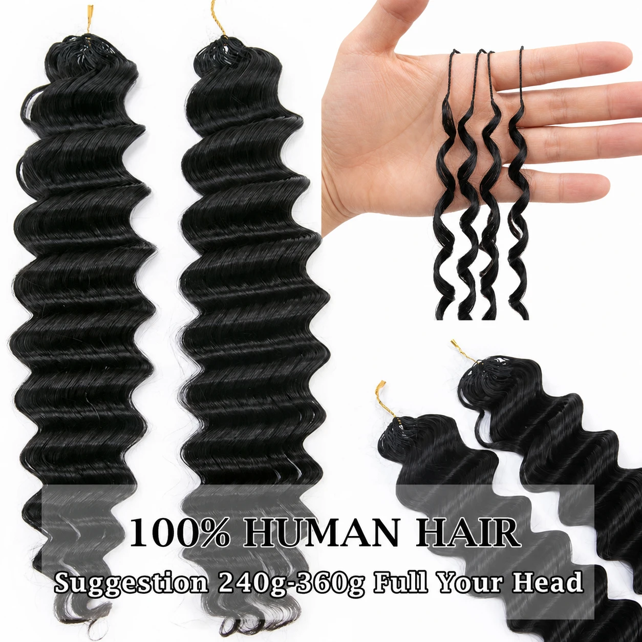 Extensions de cheveux au Crochet pré-séparées sans nœuds