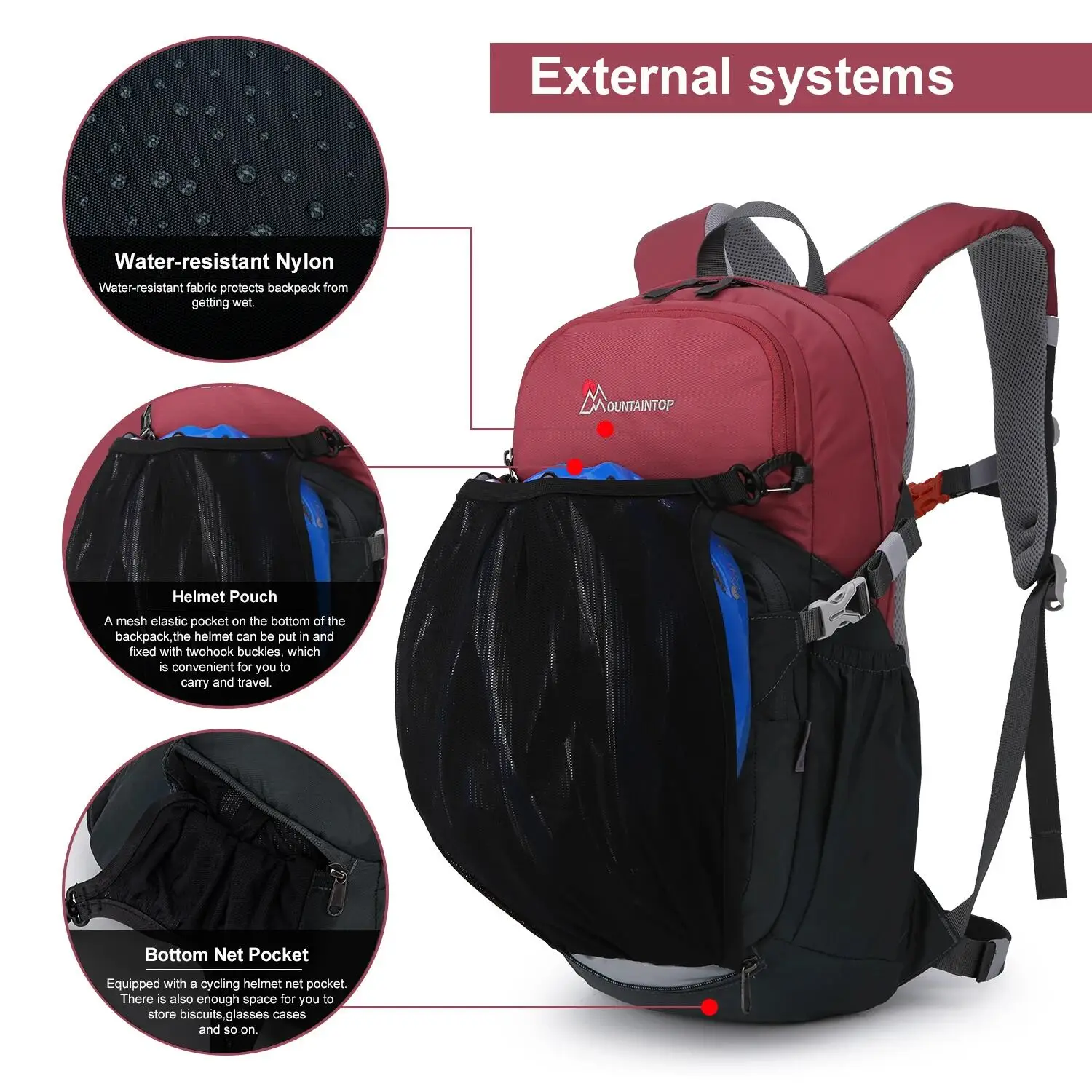 MOUNTAINTOP 17L Small Hiking Backpack Cycling Backpack Hydration Pack for Bicycle Hiking Climbing Outdoor Sports