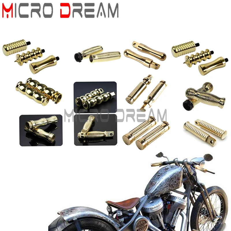 Moto Ottone Leva Cambio Cambio Pedane Pedale Per Harley Sportster Xl Touring Dyna Softail Chopper Bobber Cafe Racer