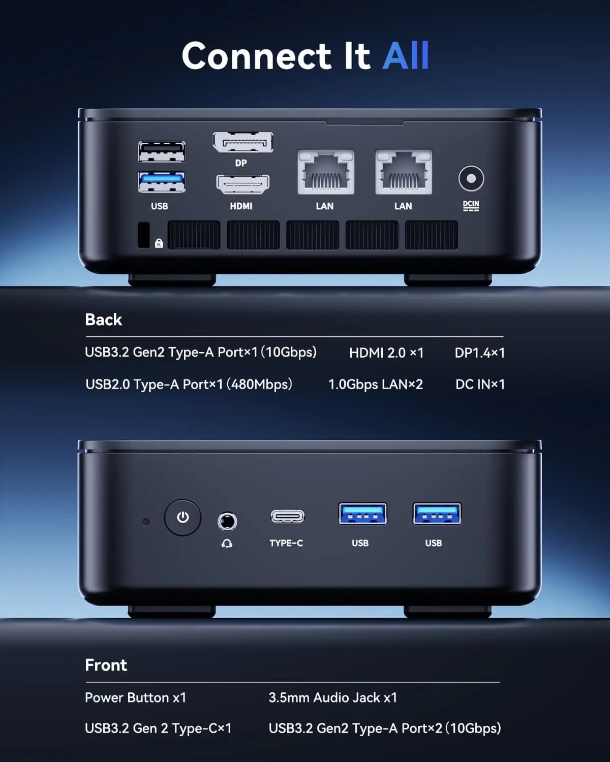 KAMRUI Mini PC Ryzen 5 3501U 8GB DDR4 256GB M.2 SSD Windows11Pro WiFi5 Dual 4K Display Mini Desktop Computer for Office Business