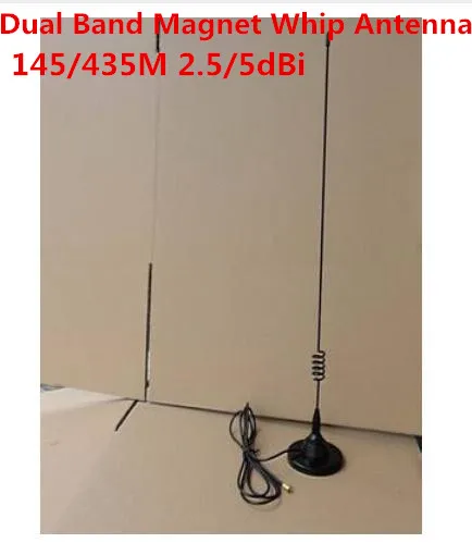 Dual band 145/435MHz vehicle whip antenna 3m RG58 cable hunting mobile radio car roof magnet mount aerial anytone at 778uv lcd dual band transceiver mobile radio vhf uhf two way radio