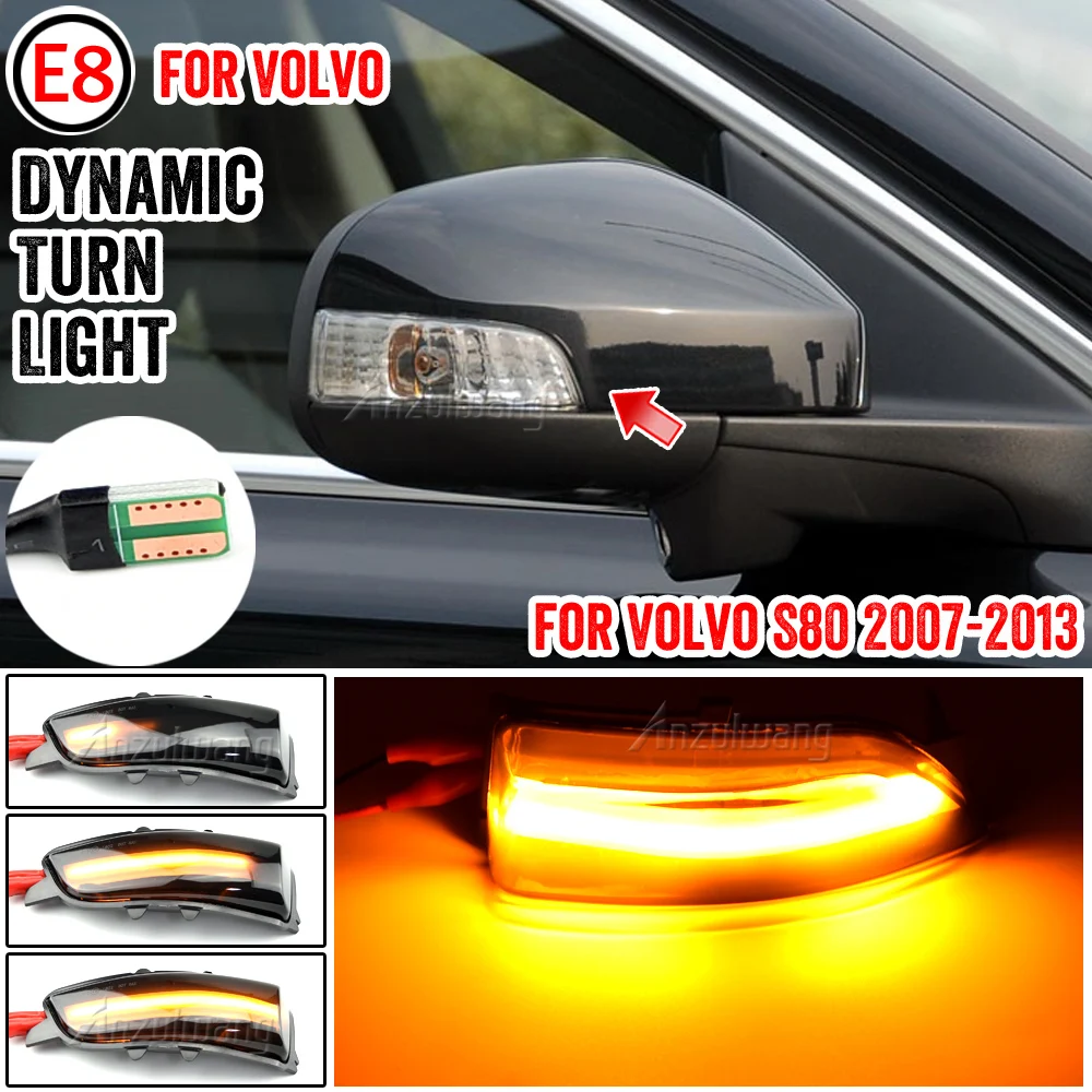 

LED Dynamic Turn Signal Side Mirror Light Blinker Indicator Sequential Lamp For Volvo S80 2007-2013 S60 V70 C70 C30 S40 V40 V50