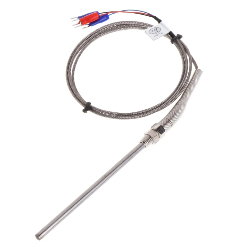 

652F Professional Pt100 Thermocouple M8 Screw Thread Length 1 Meter-probe 5mmx100mm