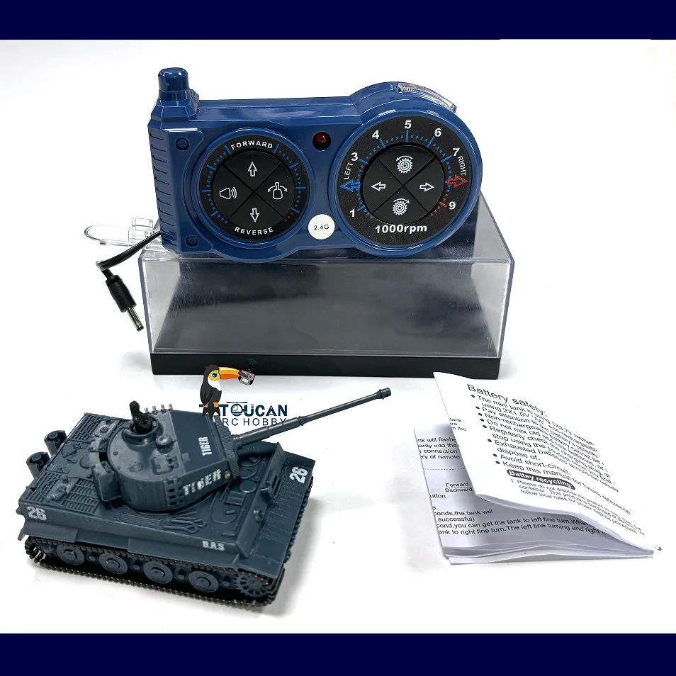 Mini Toys 1/72 Scale RC Tank German Tiger Battle Tank RTR Turret 360° Rotation Model with Shooting Sound RC Gifts for Boys 6
