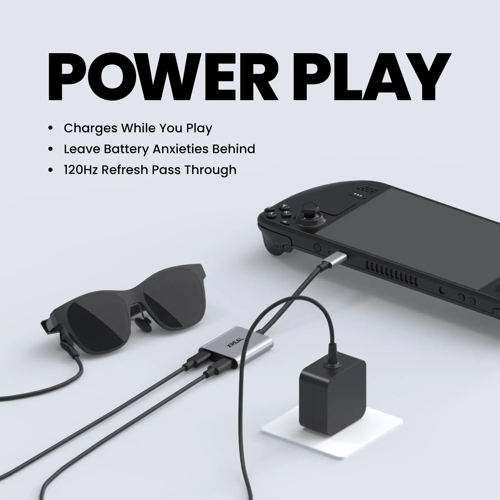 XREAL Hub 120hz 2IN1 USB-C PD Fast Charging Adapter Portable