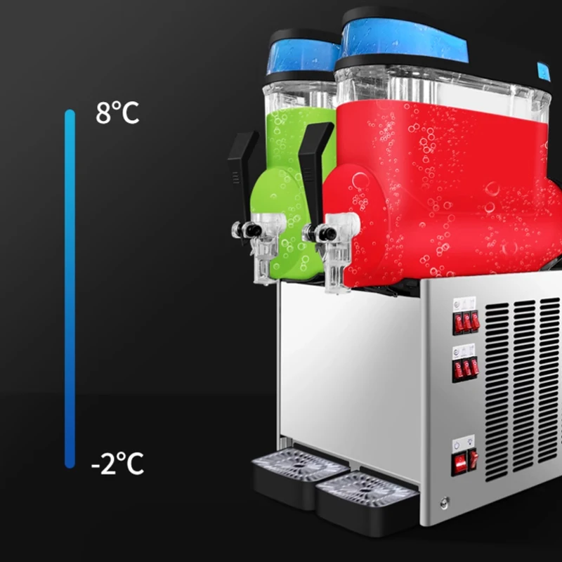 Slush Machine Commercial  Stainless Steel 24L Double-Cylinder Smoothie Juice Snow Melting Maker 4