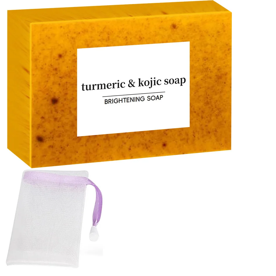 Turmeric Kojic Acid Handmade Soap Whitening Dark Spot Acne Removal Even Skin Tone Mositen Smooth Skin Deep Cleansing