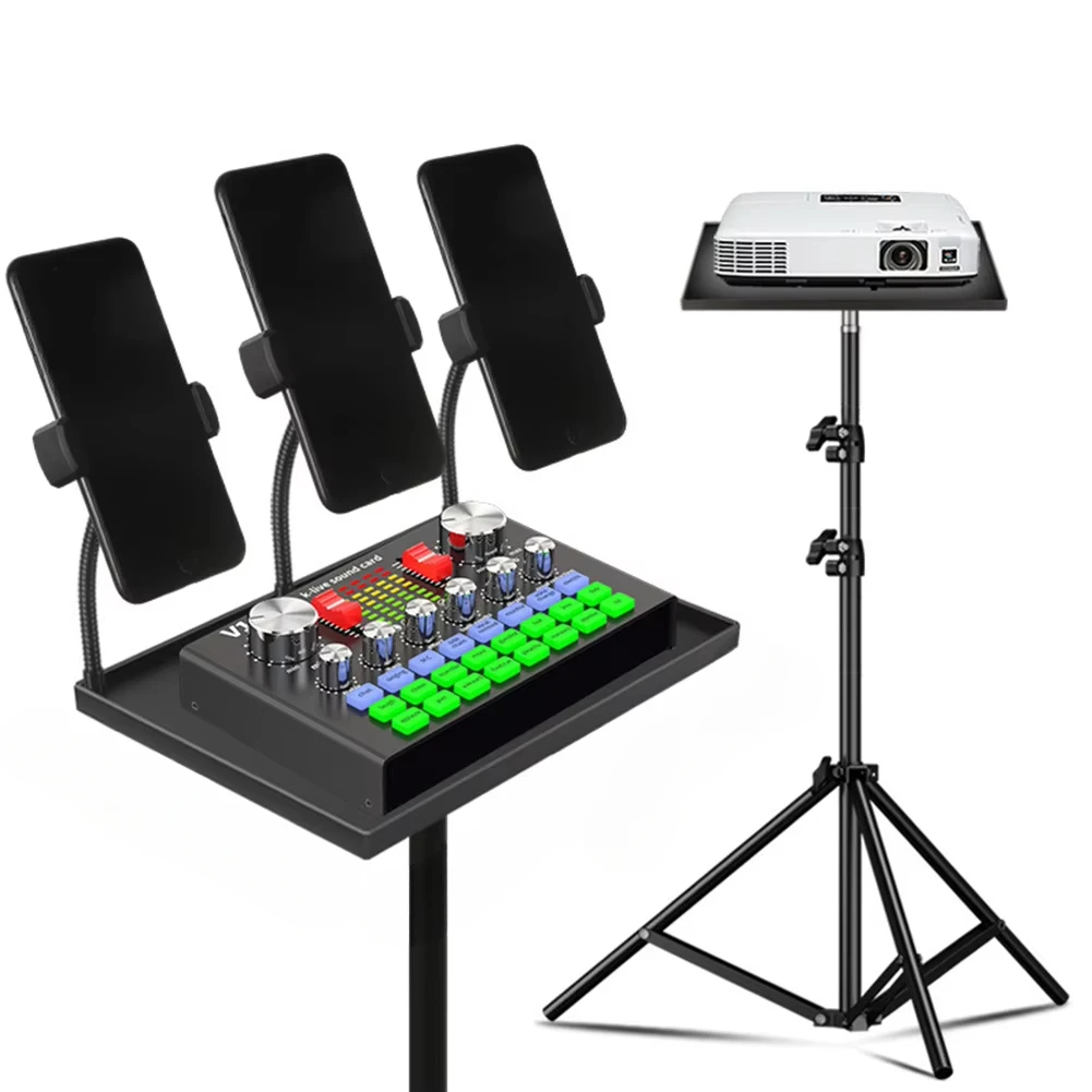 1PC Projectors Tray Tripod Stand Sound Card Projectors Tray Platform Holder Black Plastic 1/4in Screw Adapter