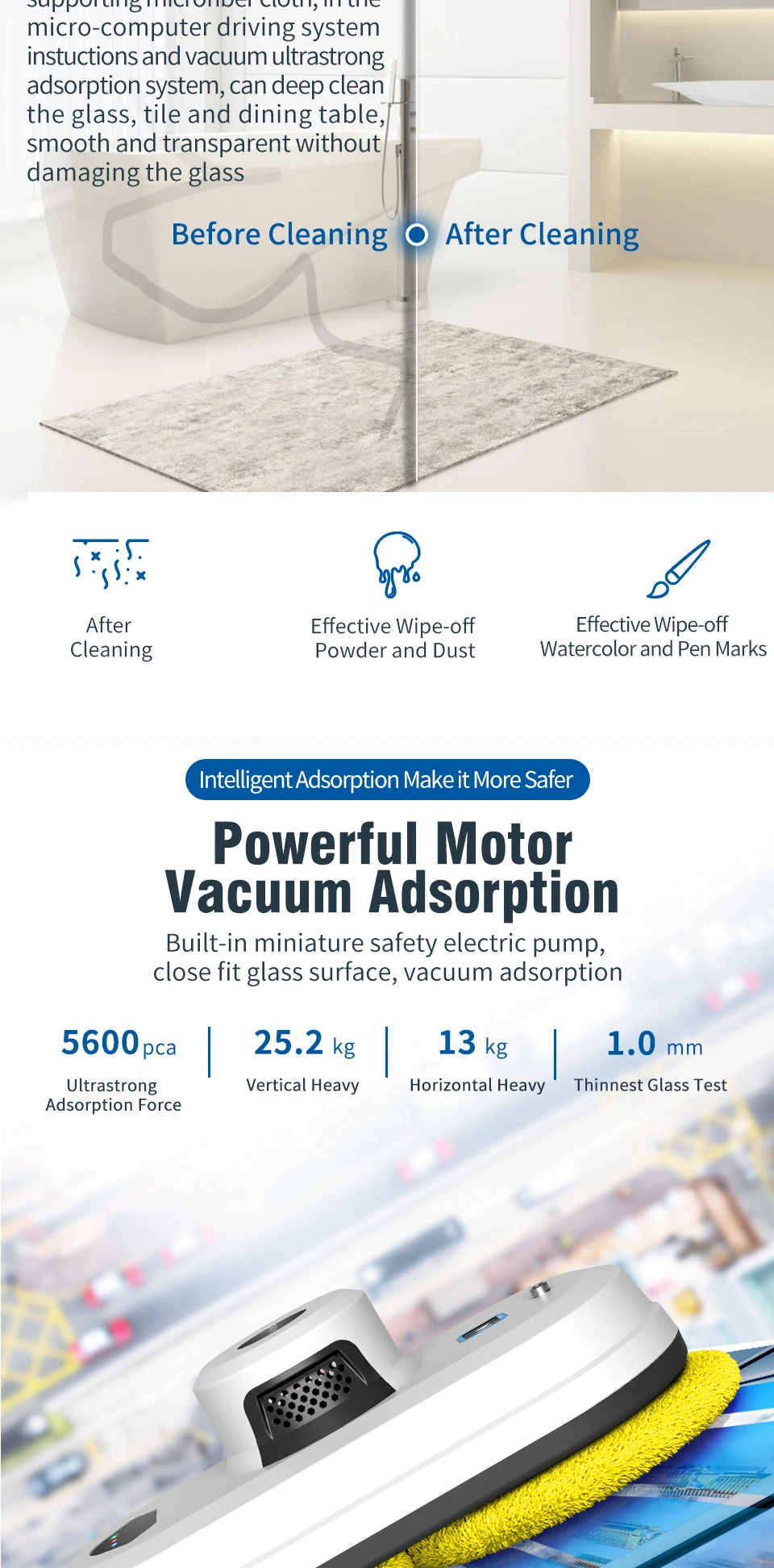 Description Picture 6 of itemRobot Vacuum Cleaner F360 Smart Home Window Cleaning Robot Smart Appliances
