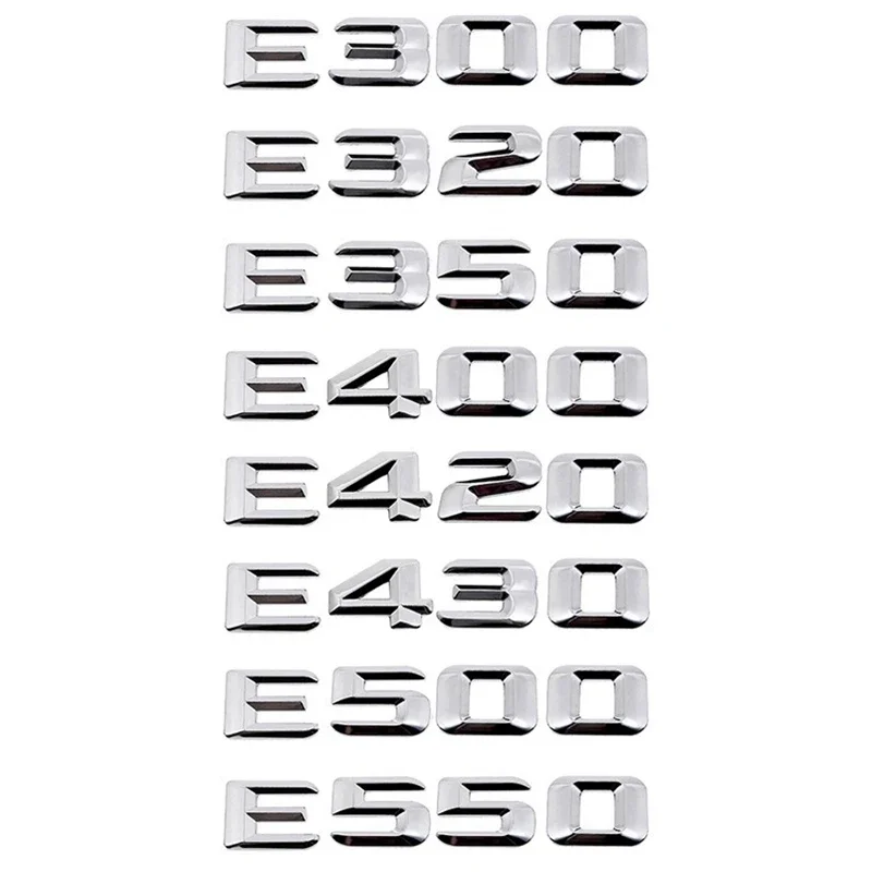 Emblema Bagagliaio LAZIRO 3D Argento Cromato Per Mercedes Classe E (W211/W212) – Adesivo E 200 E 300 E 320