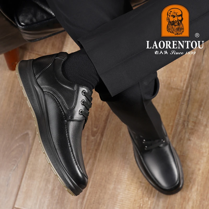 LAORENTOU real leather business casual leather shoes, soft leather, breathable thick sole, comfortable middle-aged shoes 232636 6