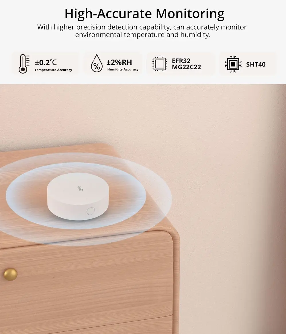 SONOFF SNZB-02P zigbee Hőfok Nedvesség Érzékelő smare haza ewelink APP real-time Képellenőrző Lázmérő számára alexa Google kereső haza