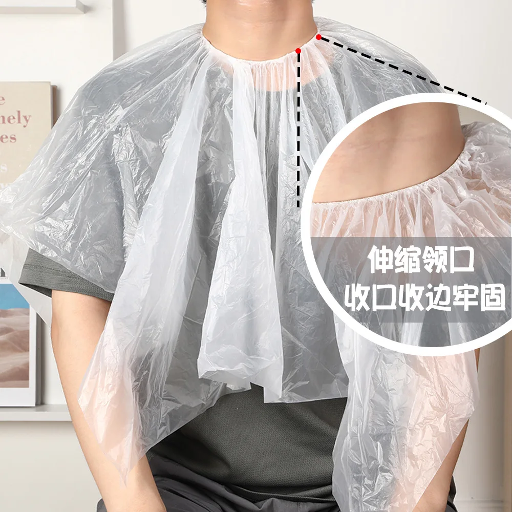 PE Apron Disposable Long Barber Wai Cloth Perm Hair Salon Haircut Wai Hairdressing Cape Shawl 100cmX100cm 10PC