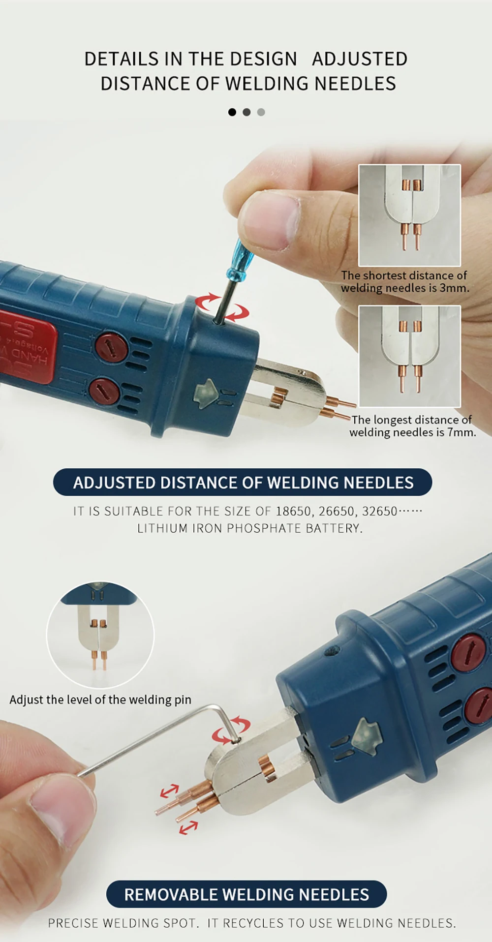 Tbest Spot Welder Pen Integrated Hand-Held With Trigger Switch Soldering Iron Kit 4 6v