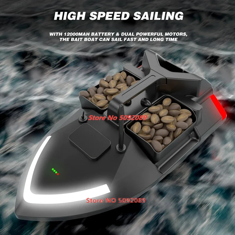 Smart 40 Points GPS Fishing Bait Boat GPS Auto Return RC Nesting Boat 2KG Loading 500M Distance Fixed Speed Cruise Bait Boat Toy 4