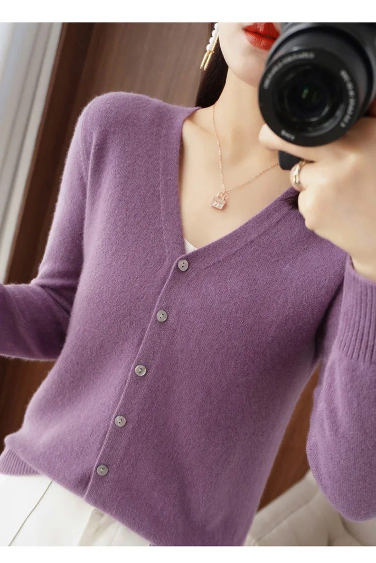 Women Cardigans 2023 Autumn Winter Single Breasted Knitwears Long Sleeve Warm Knit Cardigan Korean Fashion Spring casual Sweater_voghion.com