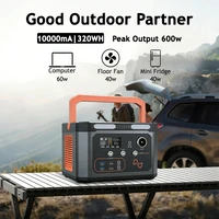 Station d'alimentation portable 600W, batterie 330Wh (1200W de pointe), générateur solaire à sortie AC pour le camping, les camping-cars, les situations d'urgence et les générateurs domestiques 3