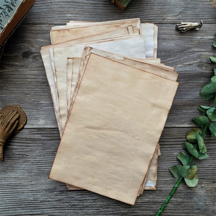 Description Picture 5 of item10 Sheet Coffee Dyed A5 Backdrop Vintage Craft Paper Junk Journal Ephemera DIY Collage Album Scrapbooking Material Paper Pack