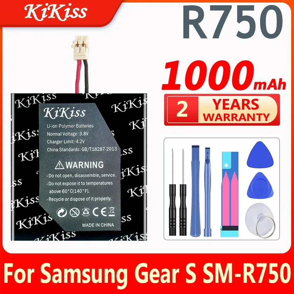 KiKiss Replacement Battery For Samsung Gear S SM-R750 R750 Smart Watch Batteries 1000mAh