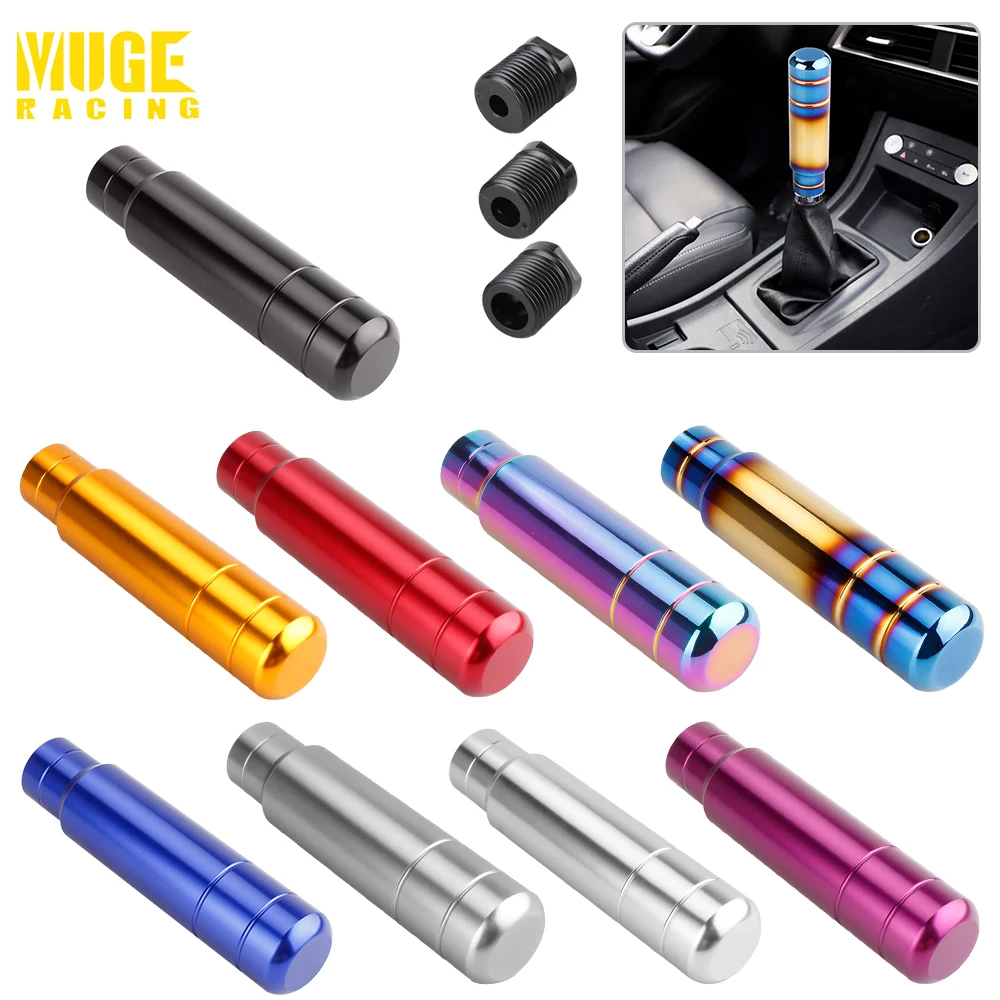 Silver Gatling Gun Pistol Grip Shift Knob - Universal Manual Transmission Shifter