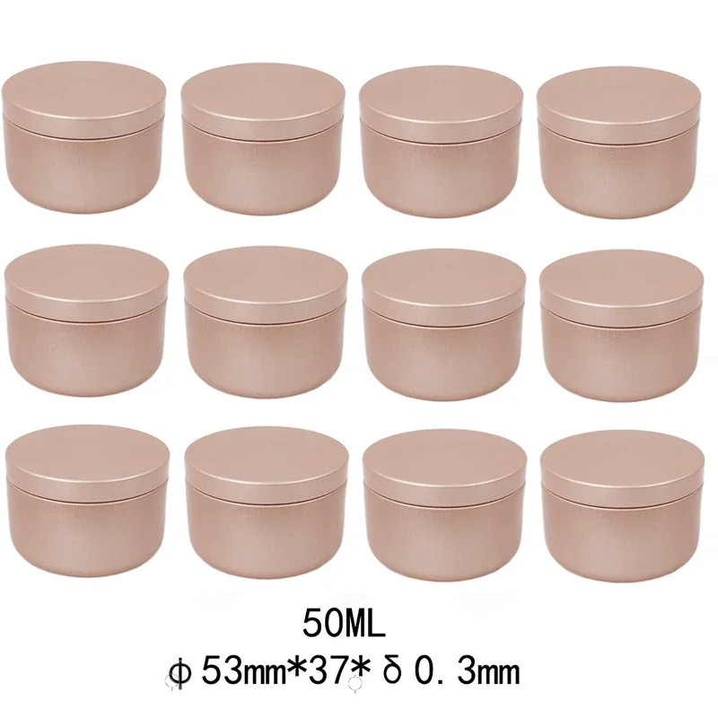 12Pcs Round Candle Tea Jars With Lid Aluminum Travel Tin Candle Storage Container Tea Cans Box Empty Cream Cosmetic Container tea tin box,tea canister