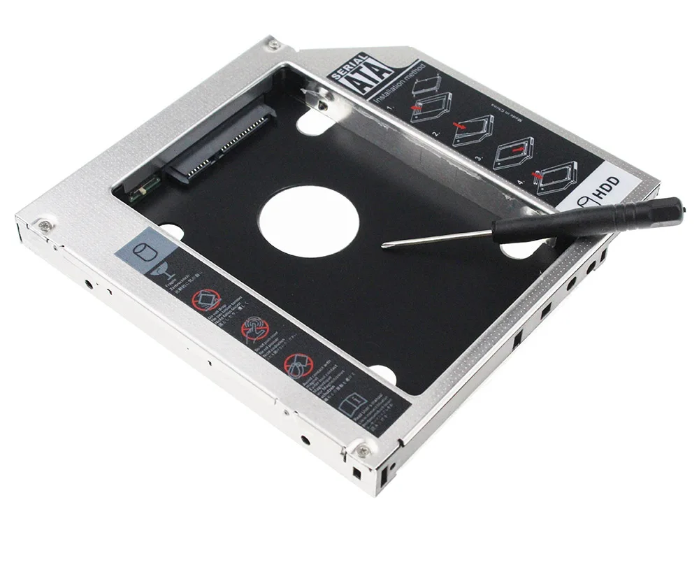 12.7mm Aluminum Metal Material 2nd HDD Caddy SATA To SATA 2.5" SSD HDD Case For Laptop ODD DVD/CD-ROM Optibay