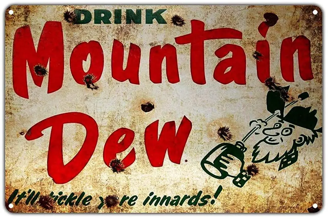 Винтажный жестяной Настенный декор Kalynvi Mountain Dew Drink sodawer 8x1 2 |