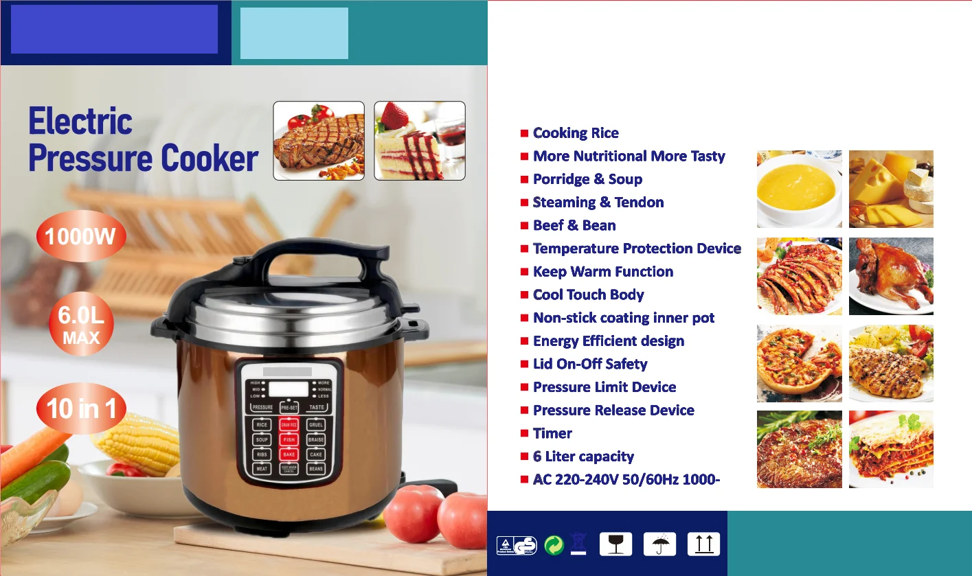 Okicook Itop Quality Olla Electrica Pressure Cooker With a Aluminium Inner Pot 6l New Electric Pressure Cooker Color Shell