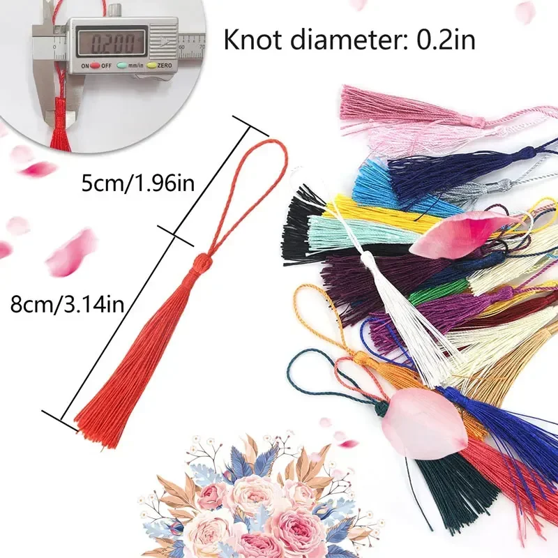 Bookmark Tassels Silky Handmade Soft Craft 100Pcs with Loops for DIY Crafts Jewelry Making Bookmarks