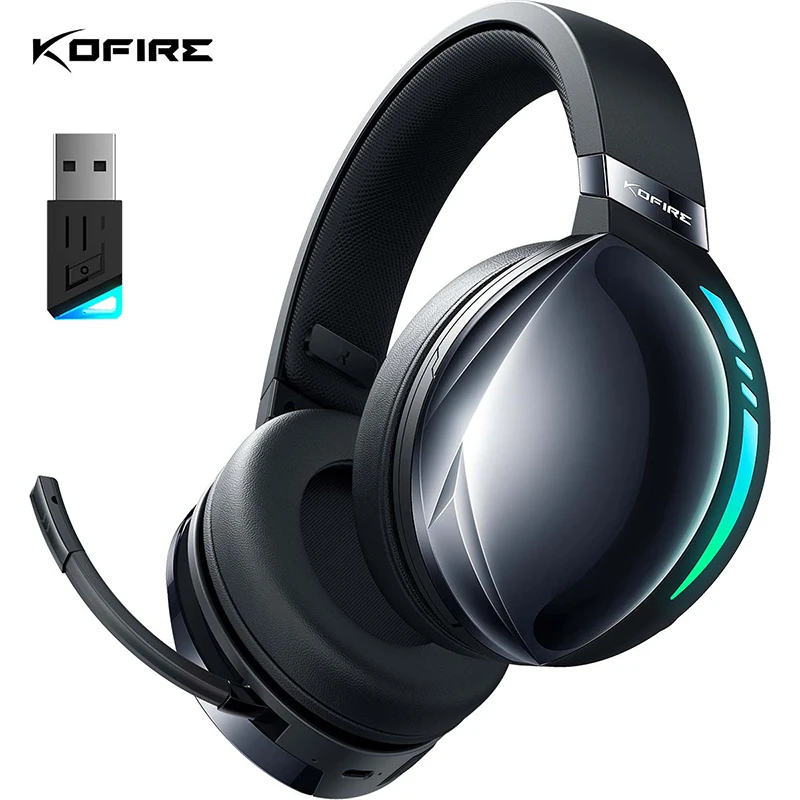 

Kofire UG-06 Gaming Headphones 2.4G Bluetooth Wireless Low Latency Three Mode with Mic RGB Light Wired Headset for PC PS5 Switch