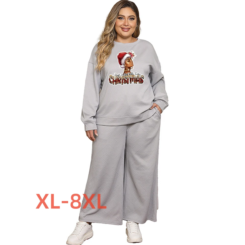 

Размера плюс 4xl 5xl 6xl 7xl 8xl спортивный костюм женский комплект из двух предметов с рождественским принтом зимний комплект из двух предметов для женщин оптом