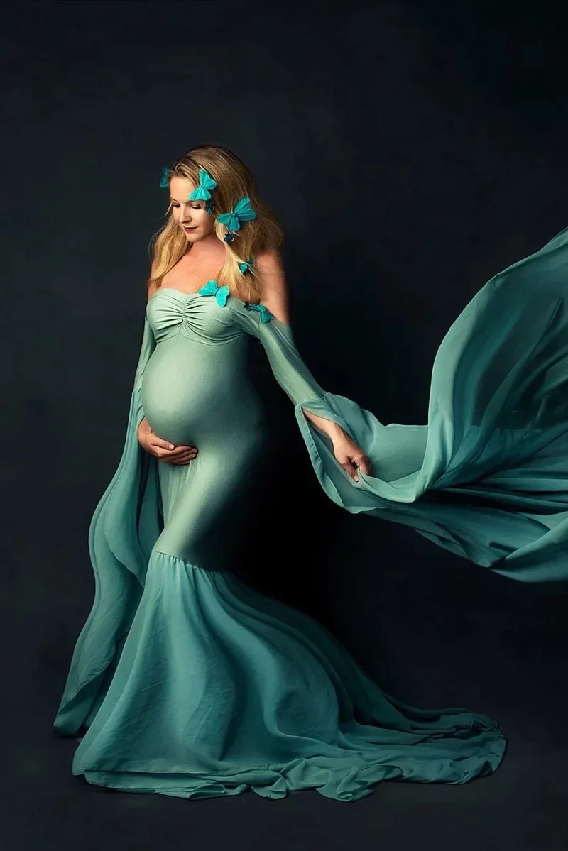 

Женские платья для беременных для фотосессии шифоновое платье для беременных реквизит для фотосъемки пикантное платье макси без Плеч