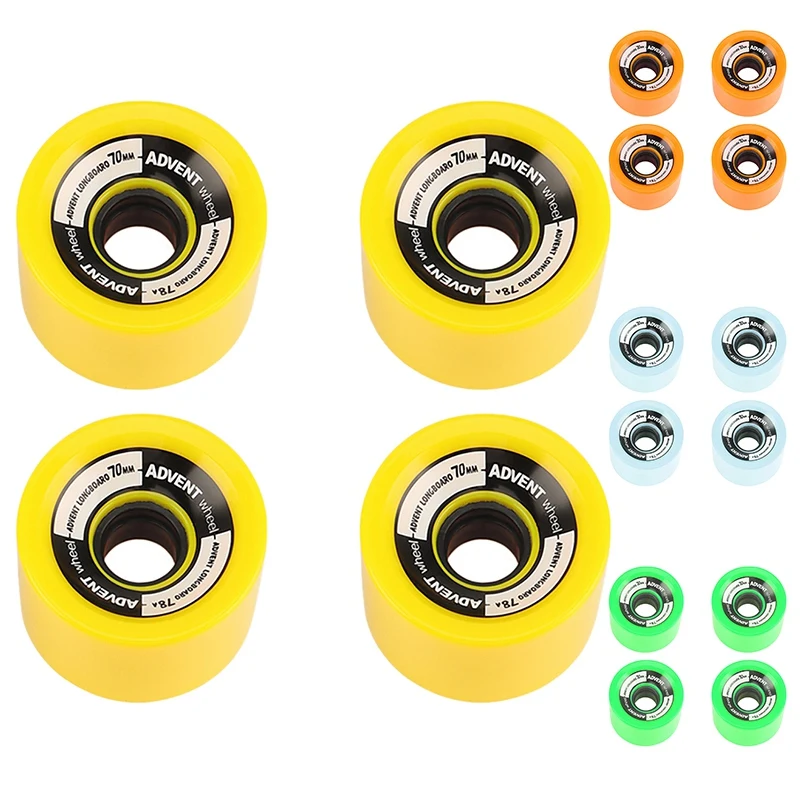

4Pcs Skateboard Wheels 70X51mm 78A Solid Roller Skating Wheels Longboard Wheels Riding Longboarding Wheels