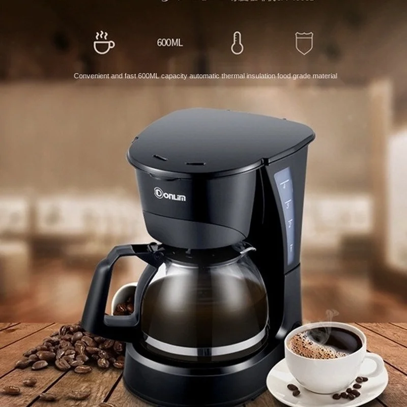 Coffe Machine Electric Drip Maker American Tea Pot 600W 0.65L Mini Home  Appliances Moka Pot Black Cafeteras De Cafe