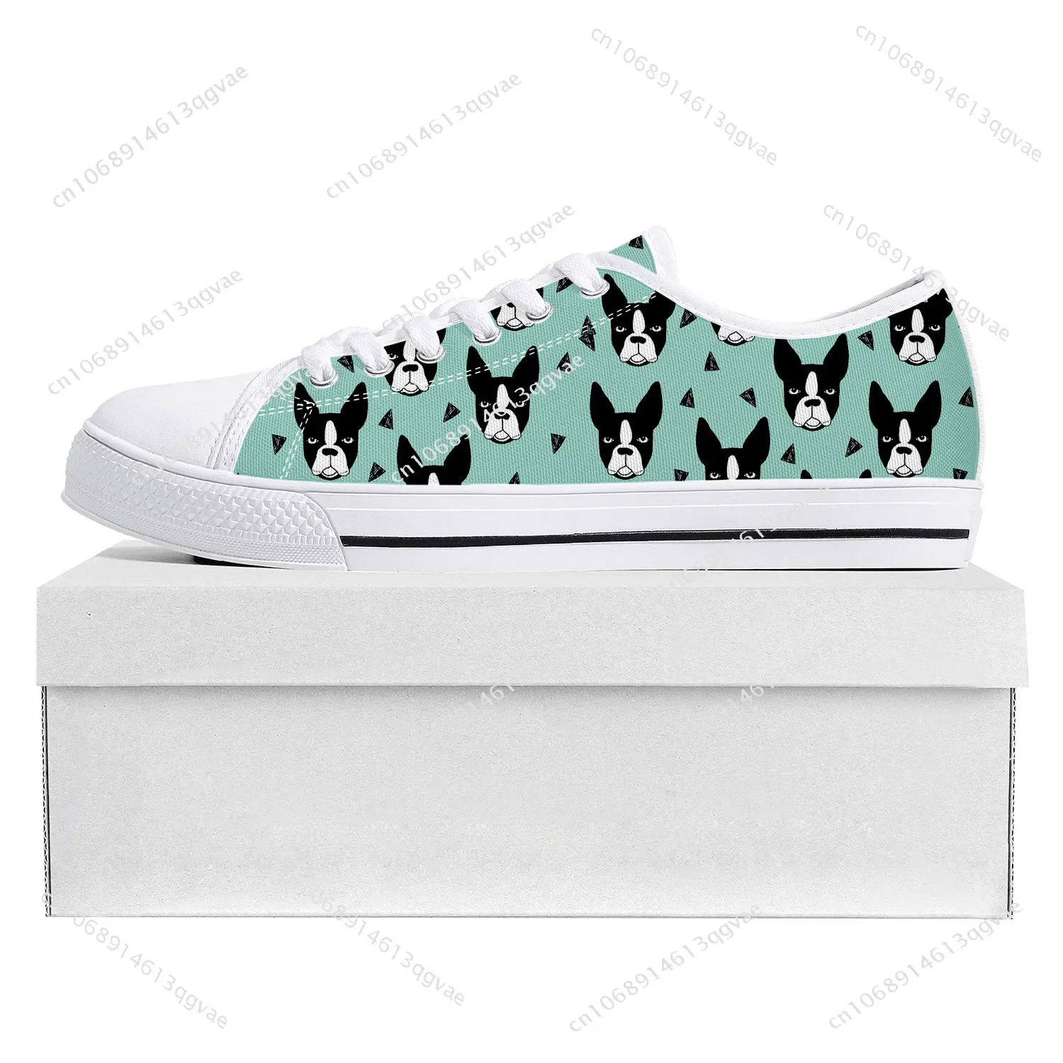 Boston Terrier Low Top High Quality Sneakers Mens Womens Teenager Tailor-made Shoe Canvas Sneaker Casual Couple Shoes White