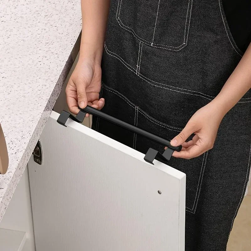 Towel Rod Steel Metal Wire Over Cabinet Towel Rack Storage Organizer Bathroom Door Hanging Rack Punch-free Rag Hanger towel rack towel holder