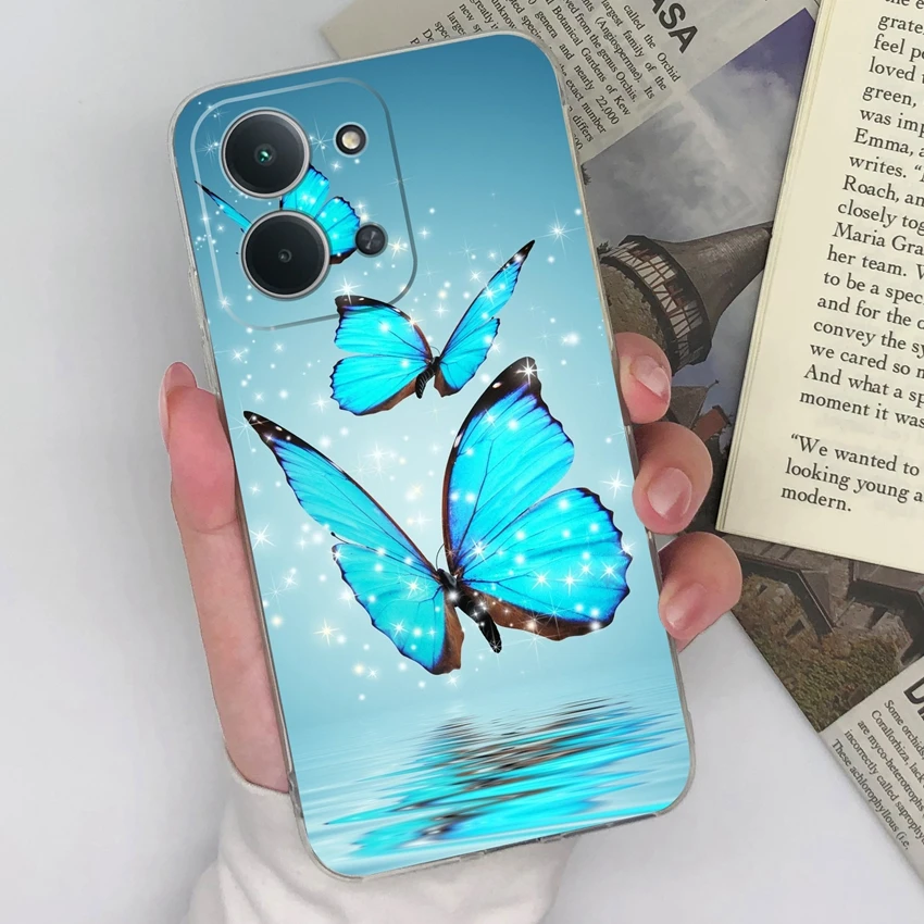 Trendy Girl Pattern Ultra Thin Transparent TPU Soft Phone Case - Lightweight Protective Cover