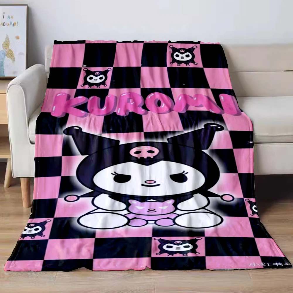 Japanese Sanrio Kuromi Blankets Soft Plush Blanket,Flannel Blankets Throw Break Blanket for Living Room Bedroom Bed Sofa Picnic 3