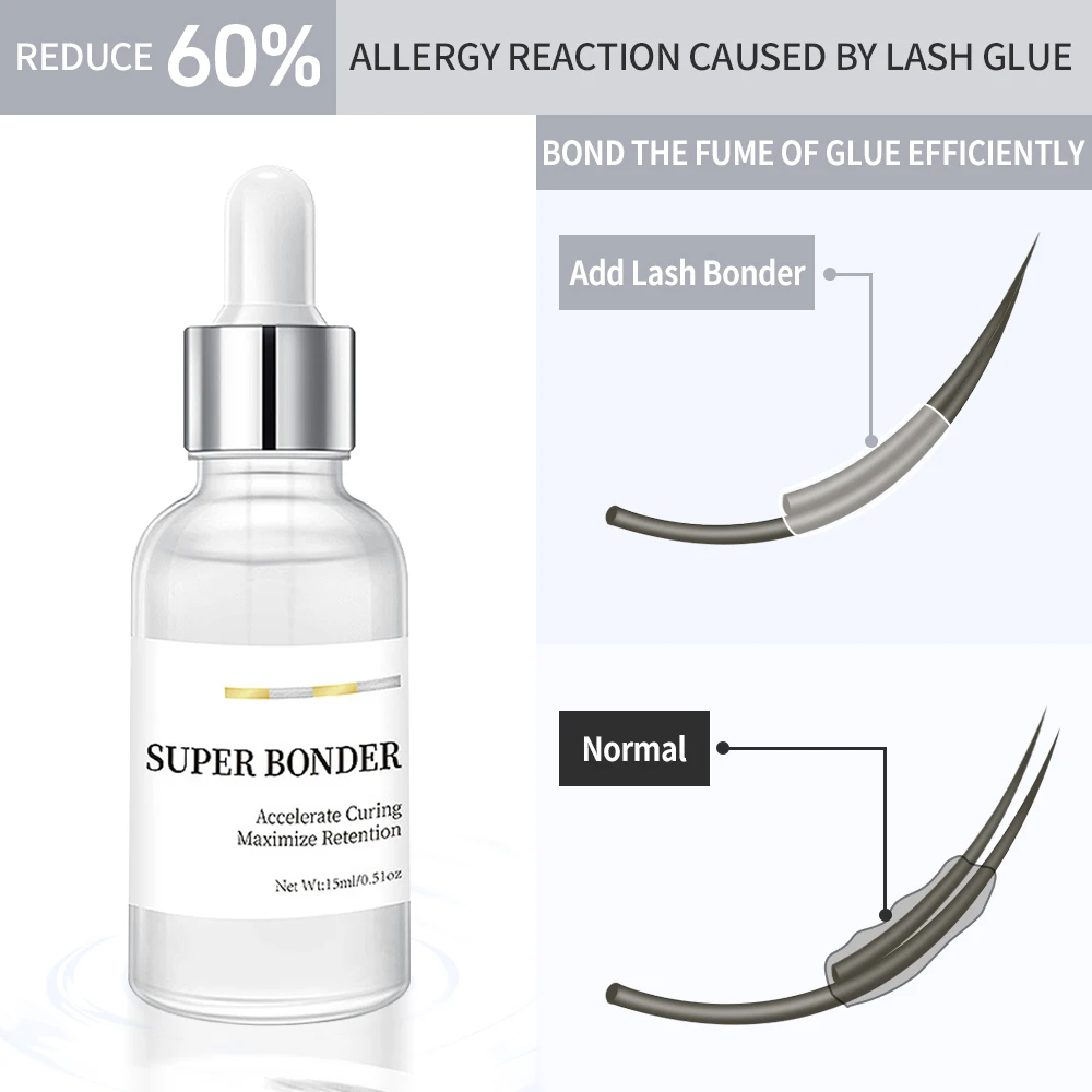 15ml Lash Super Bonder for Lash Extensions Korean Makeup Quick Drying Long Last Grafting Eyelash Glue Eyelash Super Bonder eyelash glue
