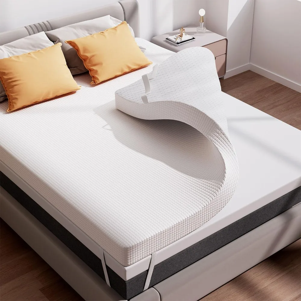

SINWEEK 3 Inch Gel Memory Foam Mattress Topper . XL Size for College Dorm, Ventilated High Density Pad for Back Paind
