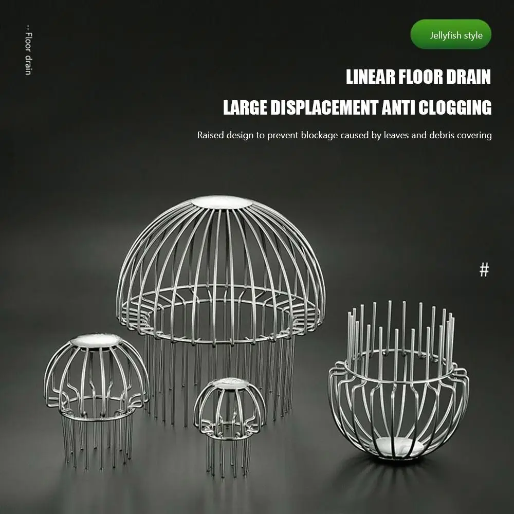 Round Roof Floor Drain Stainless Steel Anti-blocking Balcony Drainage Cover Large Displacement Rain Pipe Cap