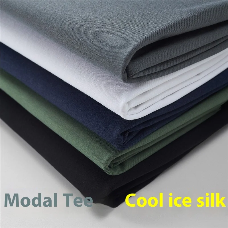 Men's Ice Silk Short-Sleeved T-Shirt Summer Ice Cool Pajama Tops Korean Loose Thin Half-Sleeved Body Shirt