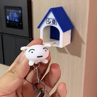 Wall White Dog Key Holder Creative Doghouse Car Key Storage Rack Shiro Puppy Keychain Shelf House Decoration Entrance Organizer 2